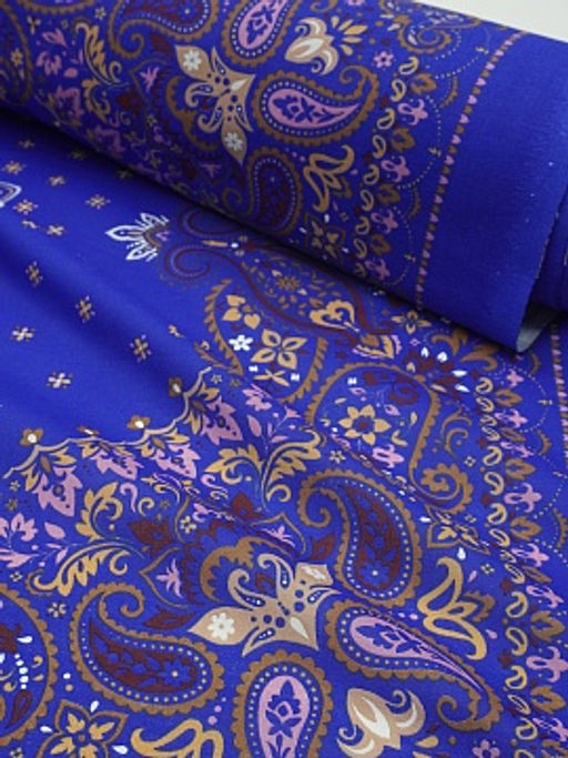 Ситец Восточные узоры (Гол.платок 0.95м*0.95м) цв.васильковый, ш.0.95м, хлопок-100%, раппорт 1м