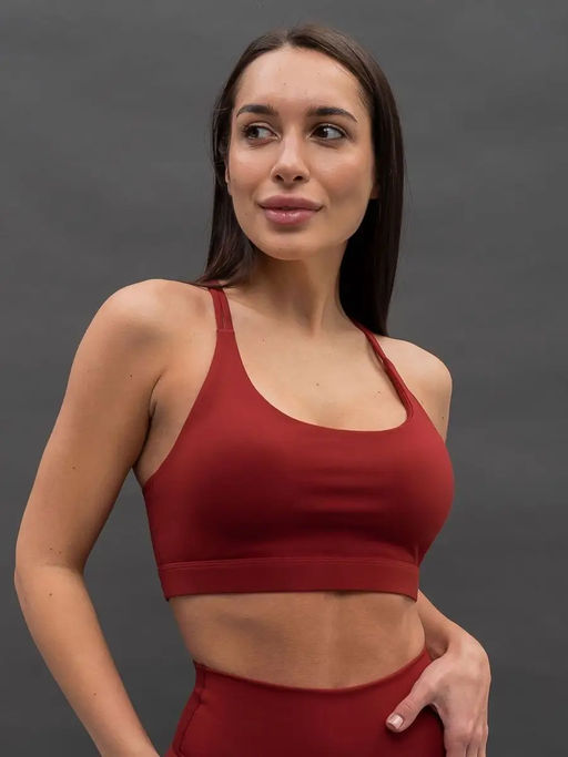 PELICAN, майка (модель топ) спортивная женская, Бордовый  фото 3