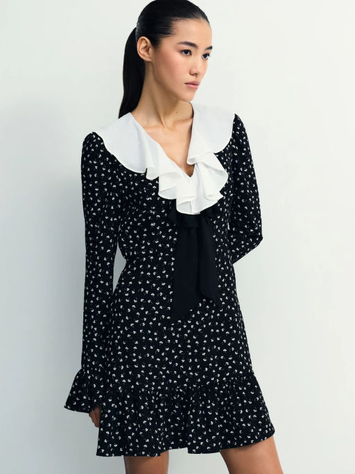 Платье мини с контрастным воротником / Zarina