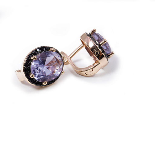 Комплект ювелирной бижутерии German Gold кольцо и серьги с Аметрином - Сандаловый дом фото 2