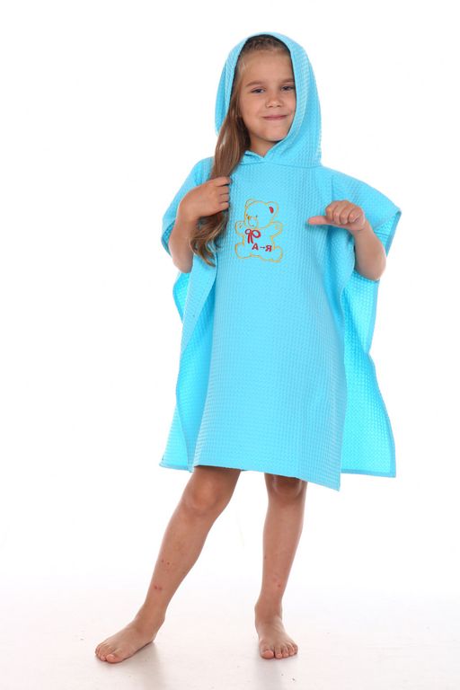 Полотенце с капюшоном вафельное Мишка желтый - Ашматекс фото 4