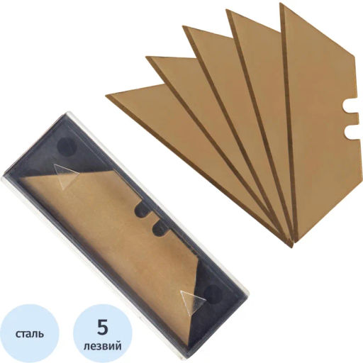 Лезвие для ножей запасное Attache Selection 19мм,трапец.,титан.покр, 5шт/уп фото 2