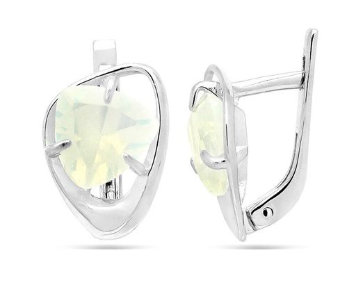 Серьги из серебра лунный камень, СП78