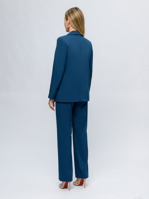 Жакет цвета морской волны однобортный - 1001dress фото 3