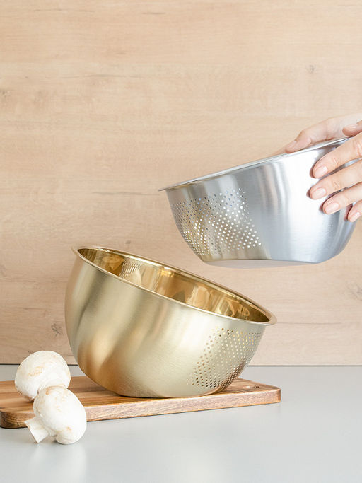 Дуршлаг 22x15x8, 3 л светло-золотистый нержавеющая сталь