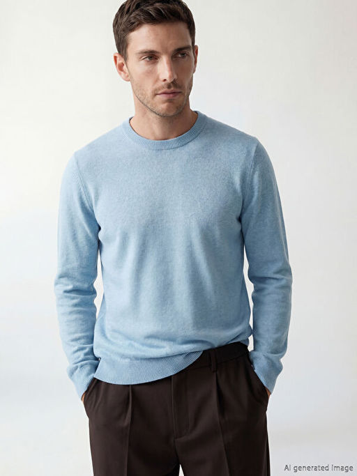 Bisiklet Yaka Erkek Triko Kazak