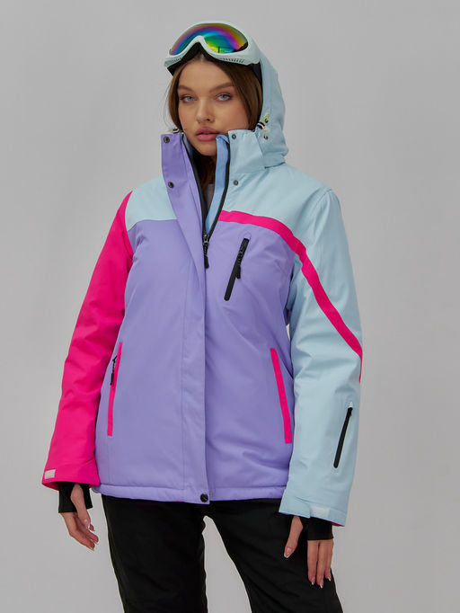 Горнолыжный костюм женский зимний фиолетового цвета 016F - Chunmai фото 11