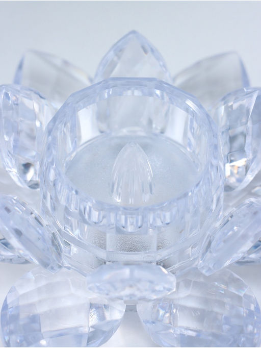 Светодиодная свеча LED - ночник RISALUX «В лотосе», 3×LR1130, прозрачный, 10.5×10.5×4.5 см