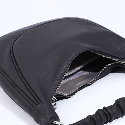 Сумка-мешок на молнии, наружный карман, длинный ремень, цвет тёмно-серый - Simaland фото 7