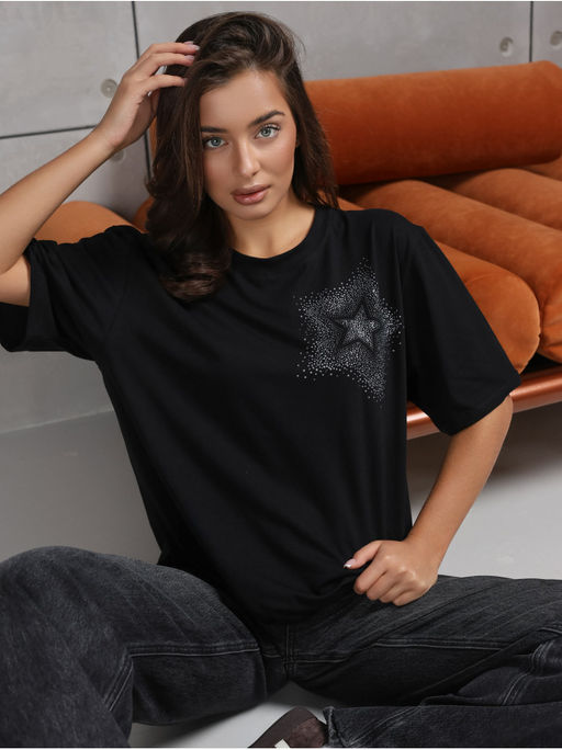 Футболка Звезда черный женская - София фото 2