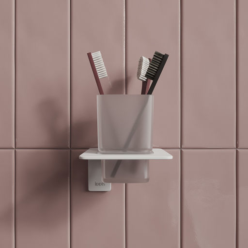 SLIWTG1i45, Подстаканник одинарный, матовое стекло, сплав металлов, Slide, белый матовый, ID