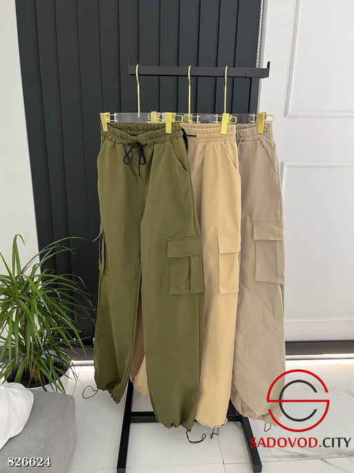 Женские брюки карго на резинке