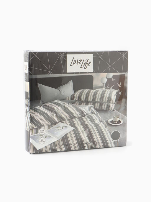 КПБ LoveLife 2сп Полоса175х215см, 200х225см, 50х70см-2шт,100%хл,сатин 125г/м?  фото 5