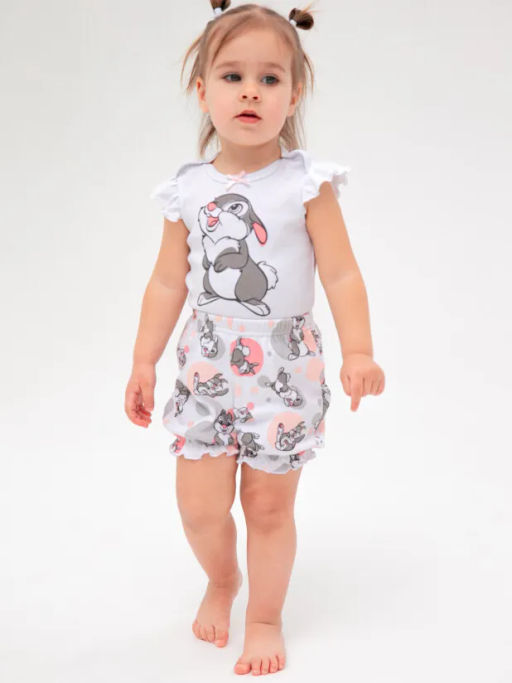 PlayToday / Комплект детский трикотажный для девочек: боди, шорты  фото 2