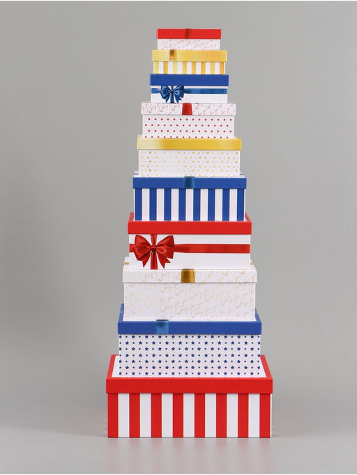 Набор подарочных коробок 10 в 1 «Поздравляю», 12 × 7 × 4 - 32.5 × 20 × 12.5