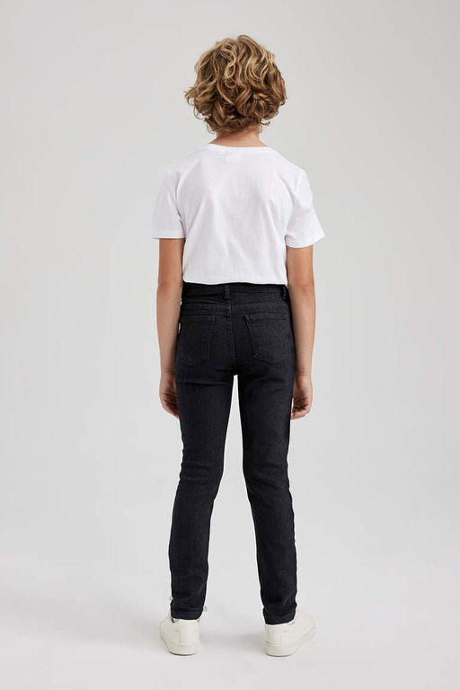 Джинсовые школьные брюки узкого кроя для мальчиков - Defacto фото 5