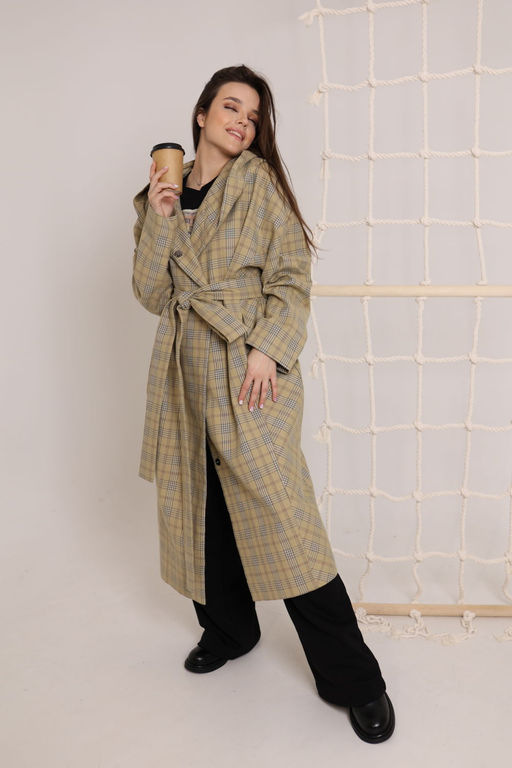 Плащ AMORI 2152-Р клетка  фото 3