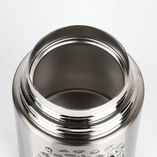 Термос для еды Мастер К Приятного аппетита, 800 мл, нержавеющая сталь, серебристый, чёрный  фото 5