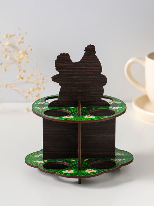 Подставка для 8 яиц в двух ярусах «Курочка ряба», 15.5×12.5 см