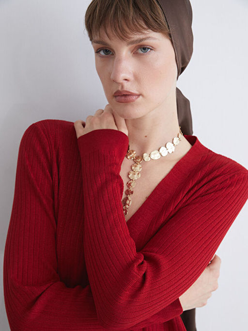 V Yaka Kad?n Triko H?rka