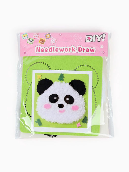Вышивка по фетру "Панда", 20,5*20,5 см, цвет зеленый