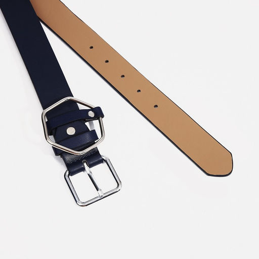 Ремень женский, ширина 3 см, винт, пряжка металл, цвет синий - Simaland фото 2