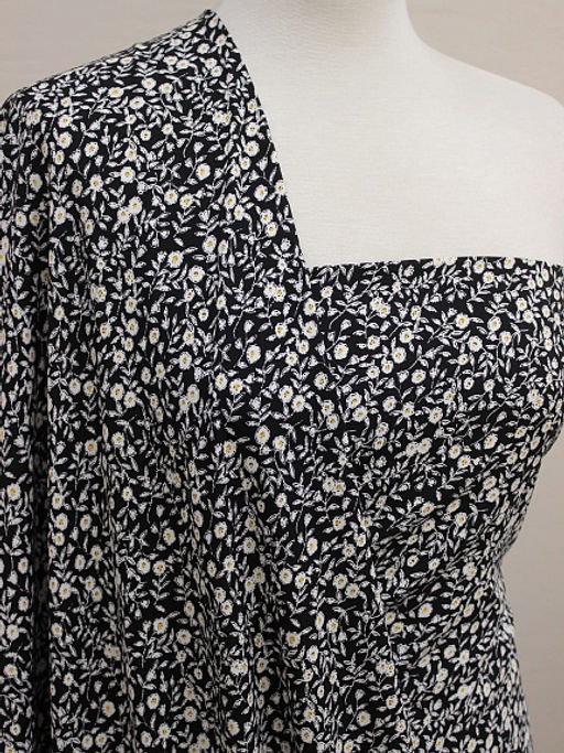 Штапель Лёгкость цв. черный, ш.1.44м, вискоза-100%, 110гр/м.кв - Купава фото 3