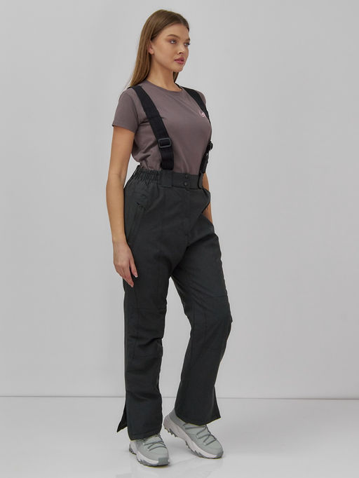 Брюки горнолыжные женские утепленные черного цвета 2111Ch