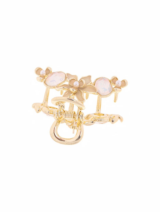 Цена за 6 шт. Крабик для волос «Хлоя галант», цветы, 4 см, золото