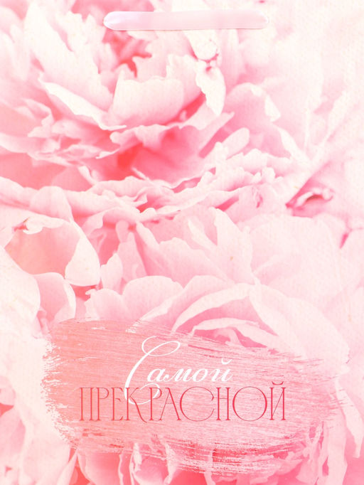 Пакет подарочный ламинированный вертикальный Самой прекрасной, L 31?40?12 см