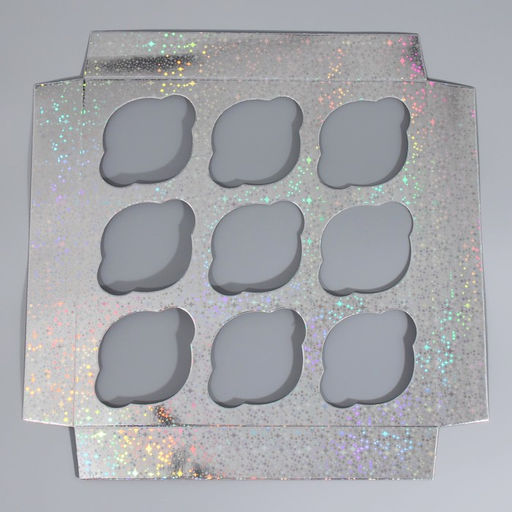 Цена за 5 шт. Коробка для капкейков, кондитерская упаковка с окном, 9 ячеек «Звёздочки», 25×25×10 см