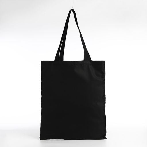 Сумка шопер однотонный, 35×0.5×40 см, оксфорд 210D, 80 г, без подклада, чёрный