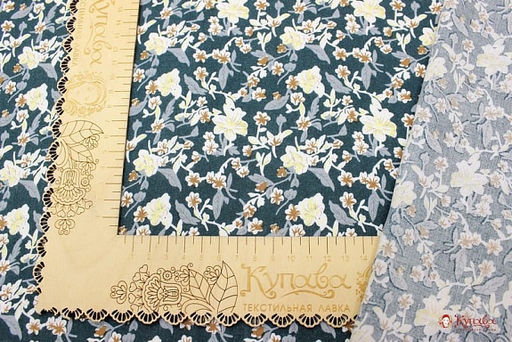 Штапель Гузель цв.темная морская волна, ш.1.45м, вискоза-100%, 90гр/м.кв - Купава фото 2