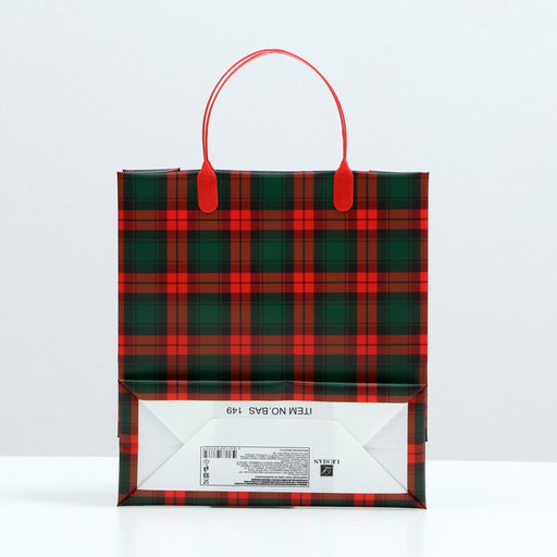 Цена за 10 шт. Пакет Красно-зеленая клетка, мягкий пластик, 26 x 23 см, 110 мкм - Simaland фото 2