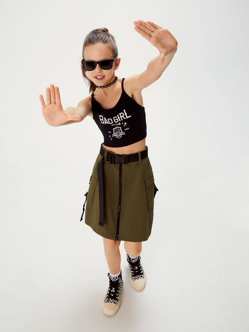 ACOOLA / Майка детская для девочек Koral черно-белый фото 4