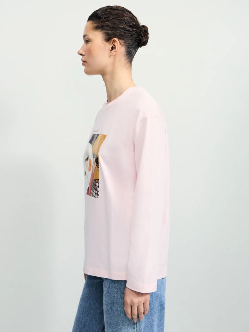 Прямой лонгслив с принтом / Zarina фото 5