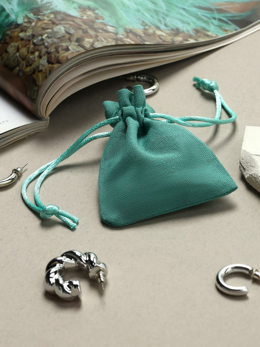 Цена за 50 шт. Мешочек подарочный Хлопок, 7?9 см, тиффани - Simaland фото 5