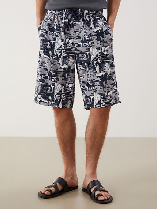 Diz Alt? Boy Desenli Erkek Deniz ?ortu