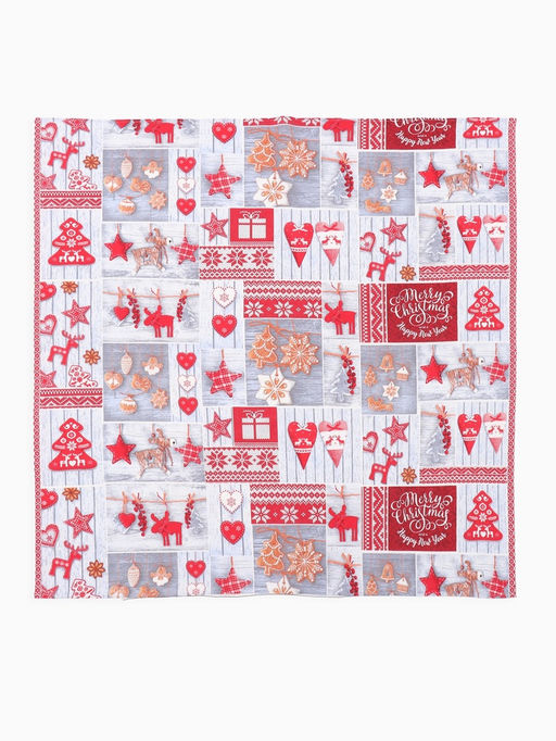 Скатерть новогодняя рогожка DomoVita Чудеса 150?150 см, хл100%, 170 г/м?