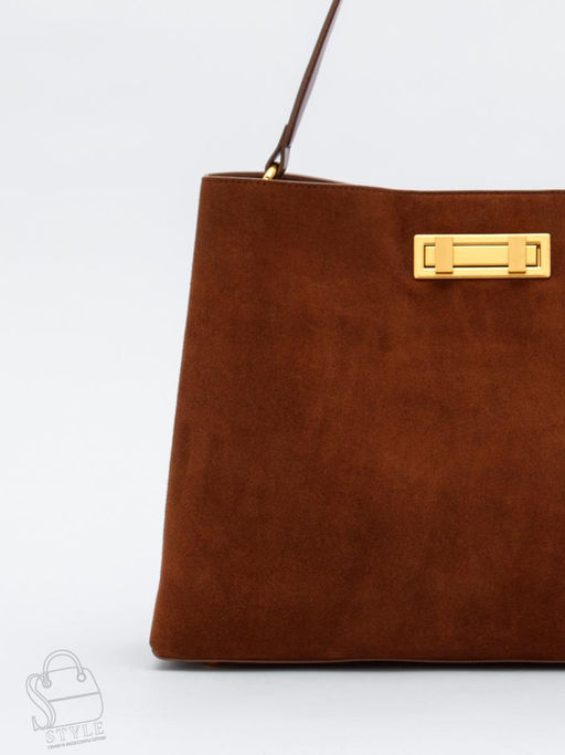 Сумка женская кожаная 1087MF brown Polina&Eiterou