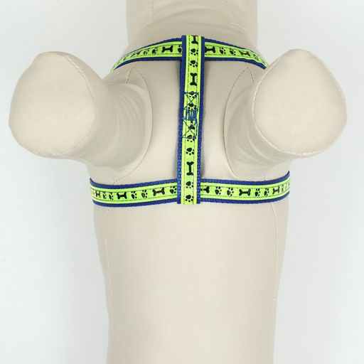 Комплект Косточки и лапки светоотражающий, поводок 120 х 1,5 см, ОГ 36-52 см, синий - Пижон фото 4