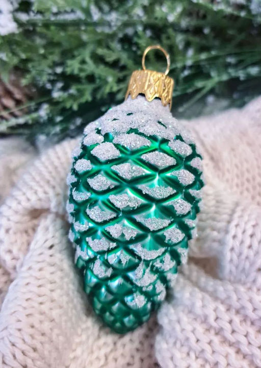 (цена за 3 шт) Елочное украшение Шишка в снегу Ф2-90/151 - Коломеев фото 3