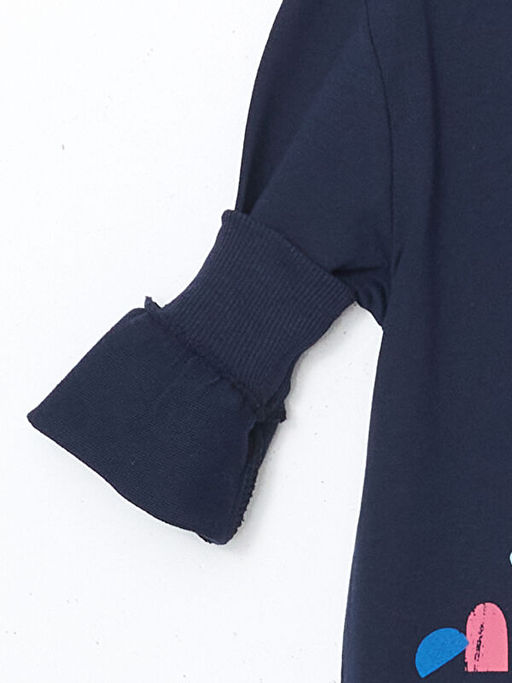 Bisiklet Yaka Bask?l? Erkek ?ocuk Sweatshirt
