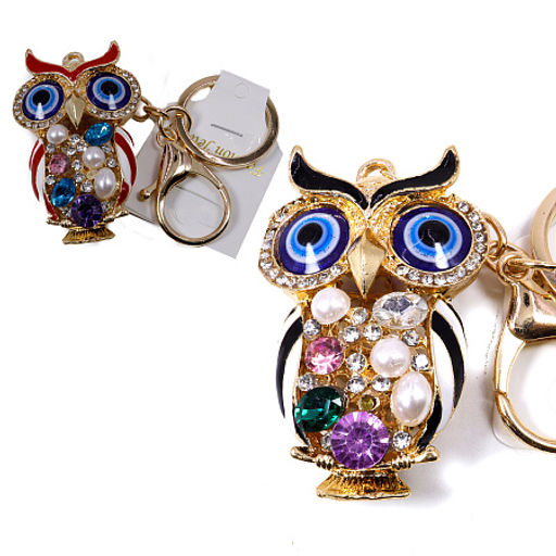 Оберег брелок Сова со стразами символ процветания через мудрость и удачу 13cv - Сандаловый дом фото 2