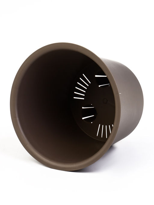 Кашпо для цветов «Рамона», 7.8 л, d=28 см, h=25.5 см, со вставкой, пластиковое, серое