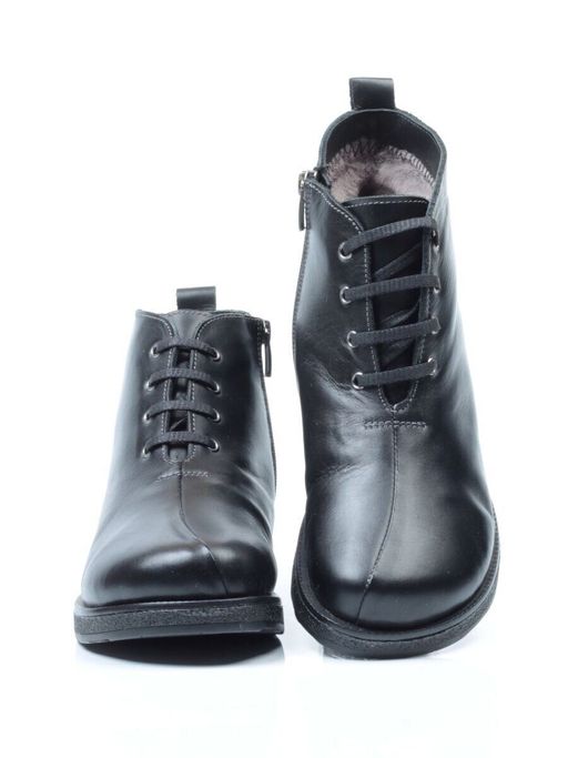 04-930-01 BLACK Ботинки зимние женские (натуральная кожа, натуральный мех) - Фабричный китай фото 15