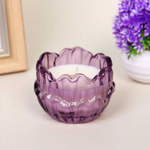 Свеча в стакане "Пламя" 8,3*6 см, Сиреневый