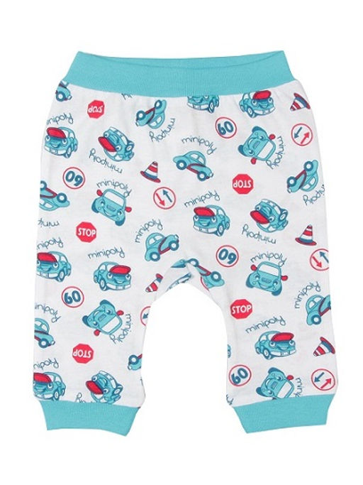 CRB wear/CAN 7885 Штанишки ясельные, бирюзовый машинки/Ex.Cherubino  фото 3