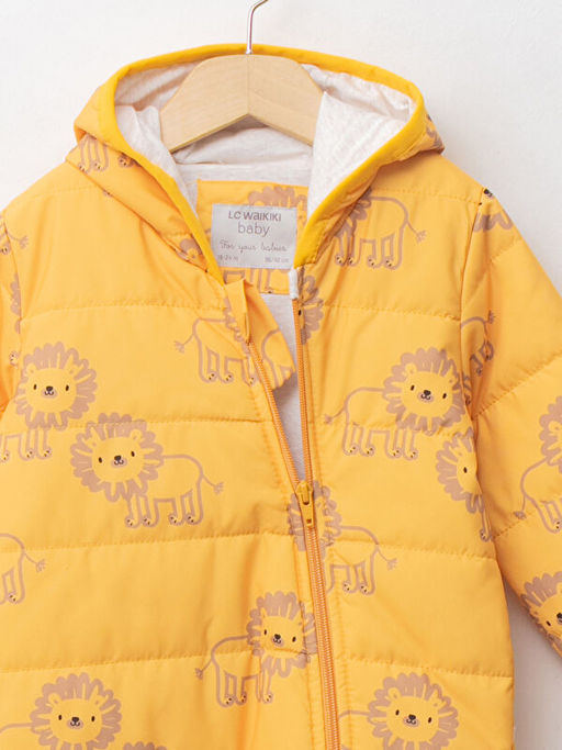 Kap??onlu Uzun Kollu Bask?l? Erkek Bebek Fermuarl? Astronot Mont - Waikiki фото 3