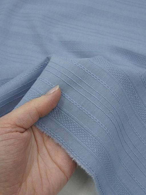 Фактурный хлопок Рельефные полоски цв.голубой джинс, ш.1.45м, хлопок-100%, 110гр/м.кв - Купава фото 4